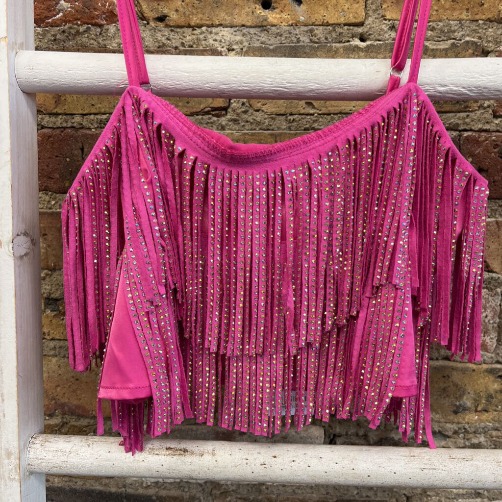 NWT Top Tank Fringe Rhinestone