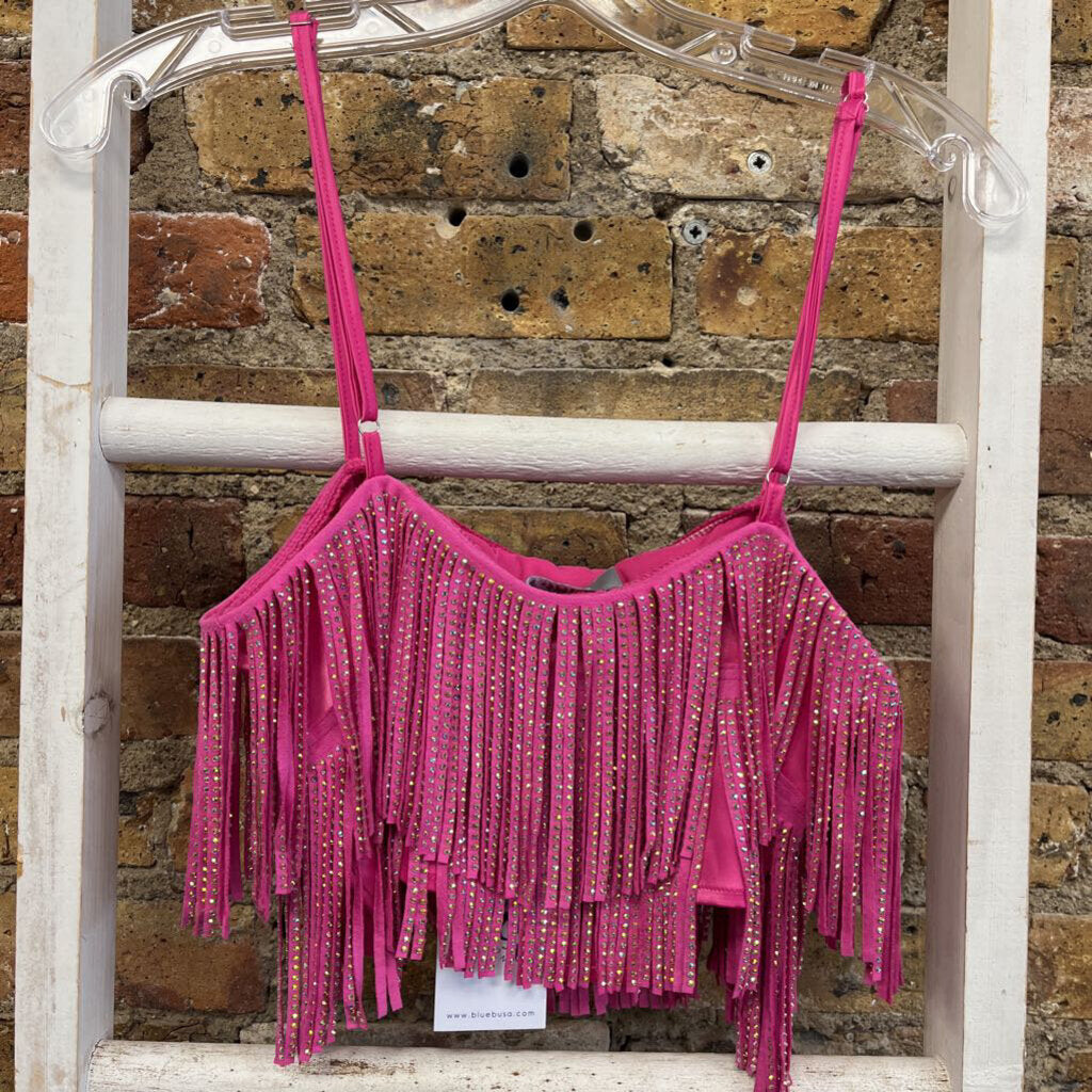 NWT Top Tank Fringe Rhinestone