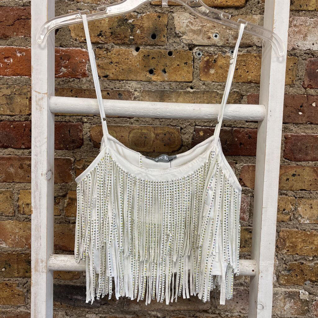NWT Top Tank Fringe Rhinestone
