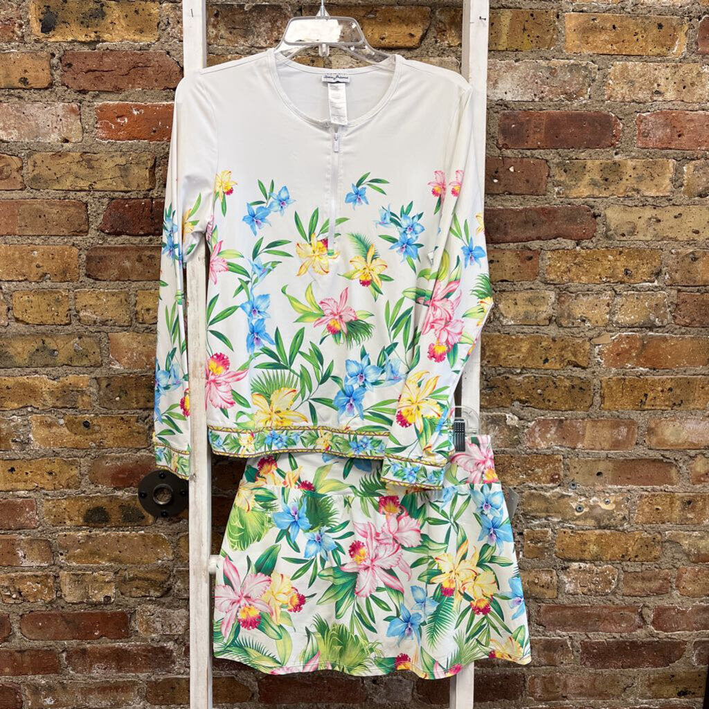 2Pc Skort Outfit Floral
