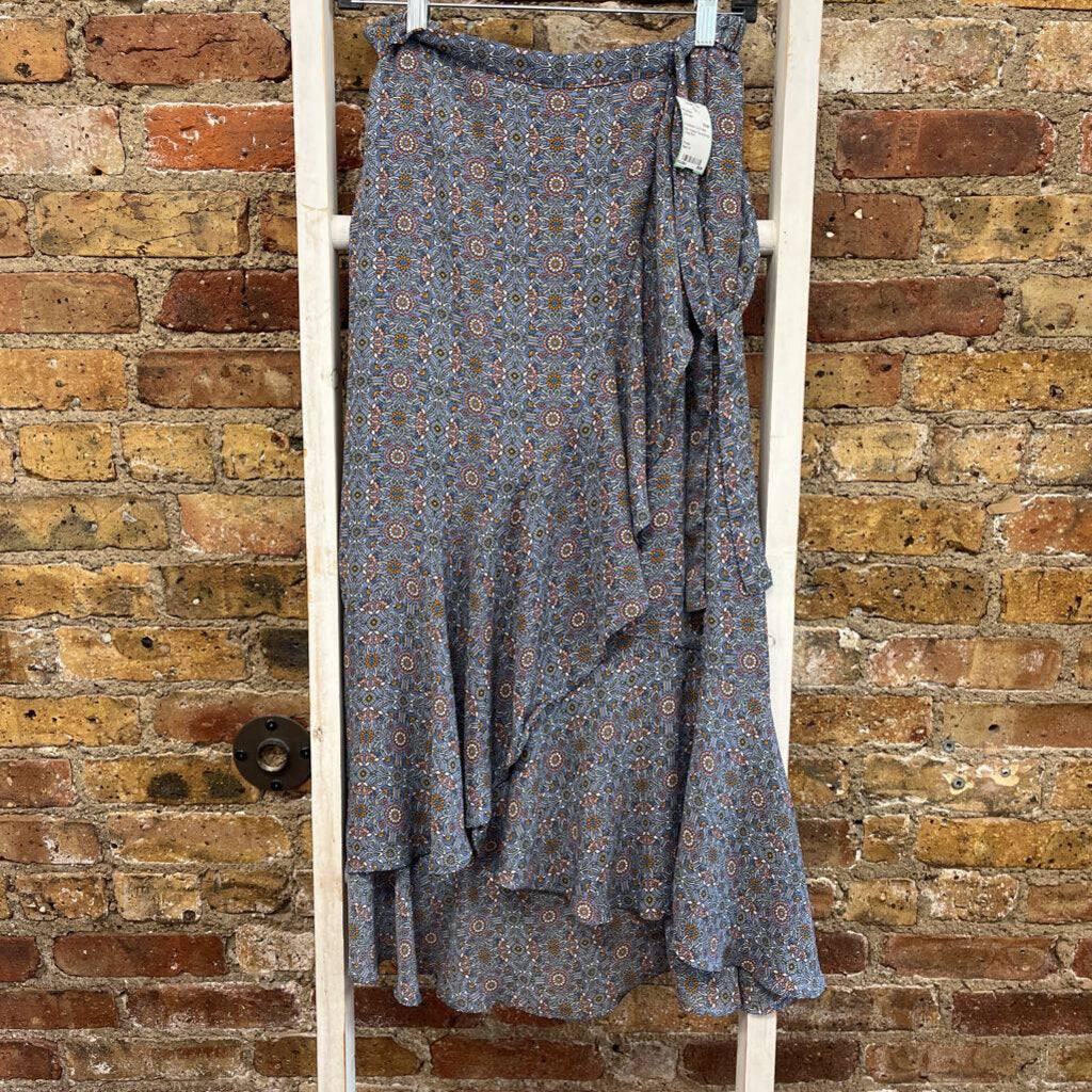 Floral Ruffle Long Skirt