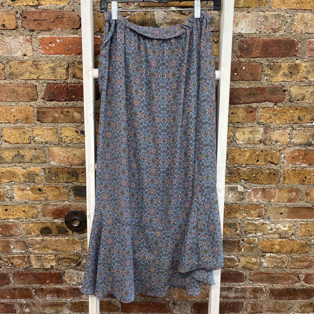Floral Ruffle Long Skirt
