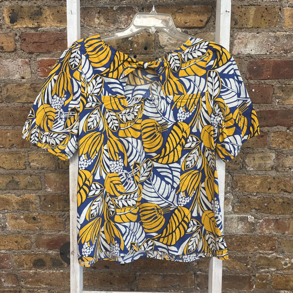 Palm Leaf SS Blouse
