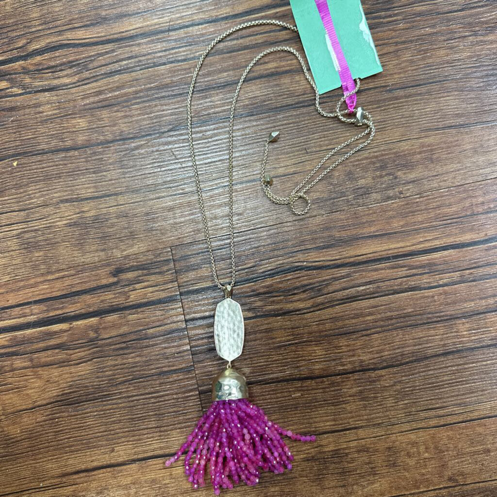 Beaded Fringe Long Necklace