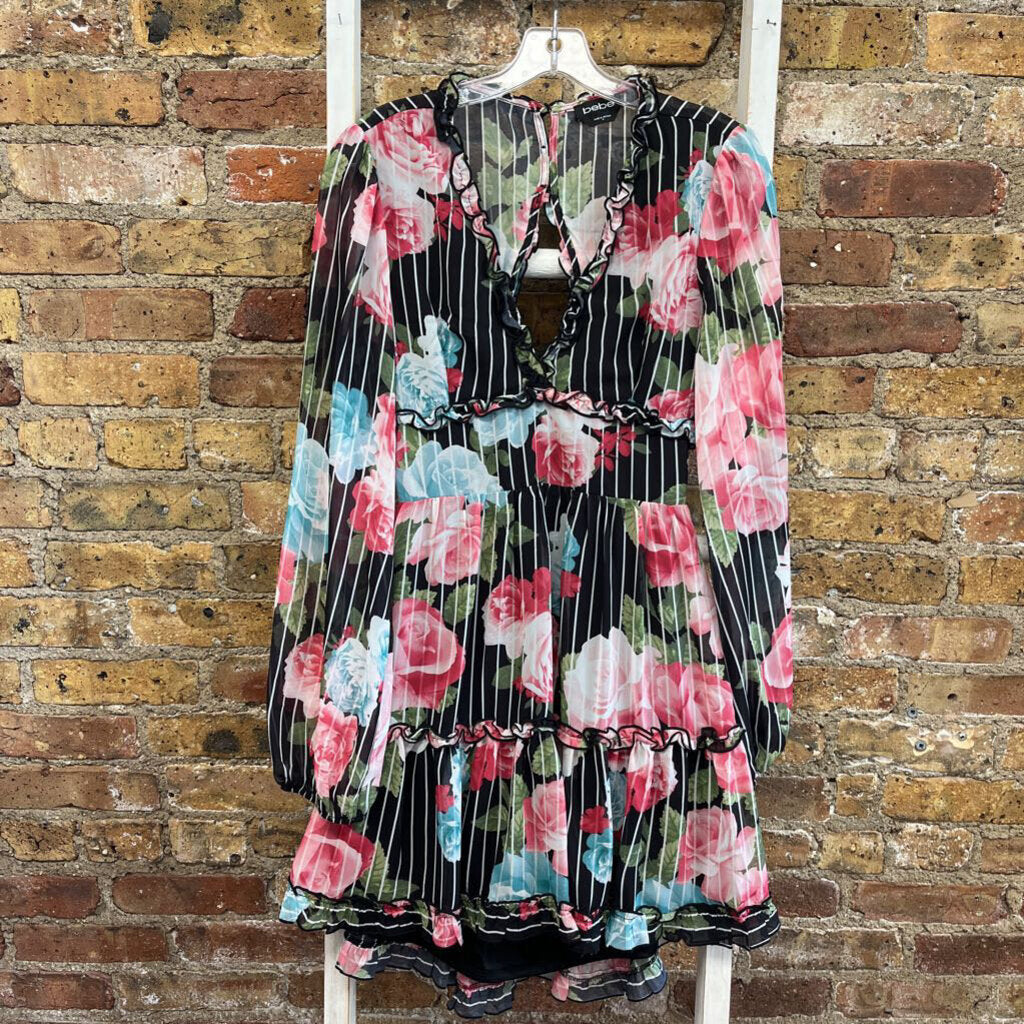 Floral Stripe Blouse Dress