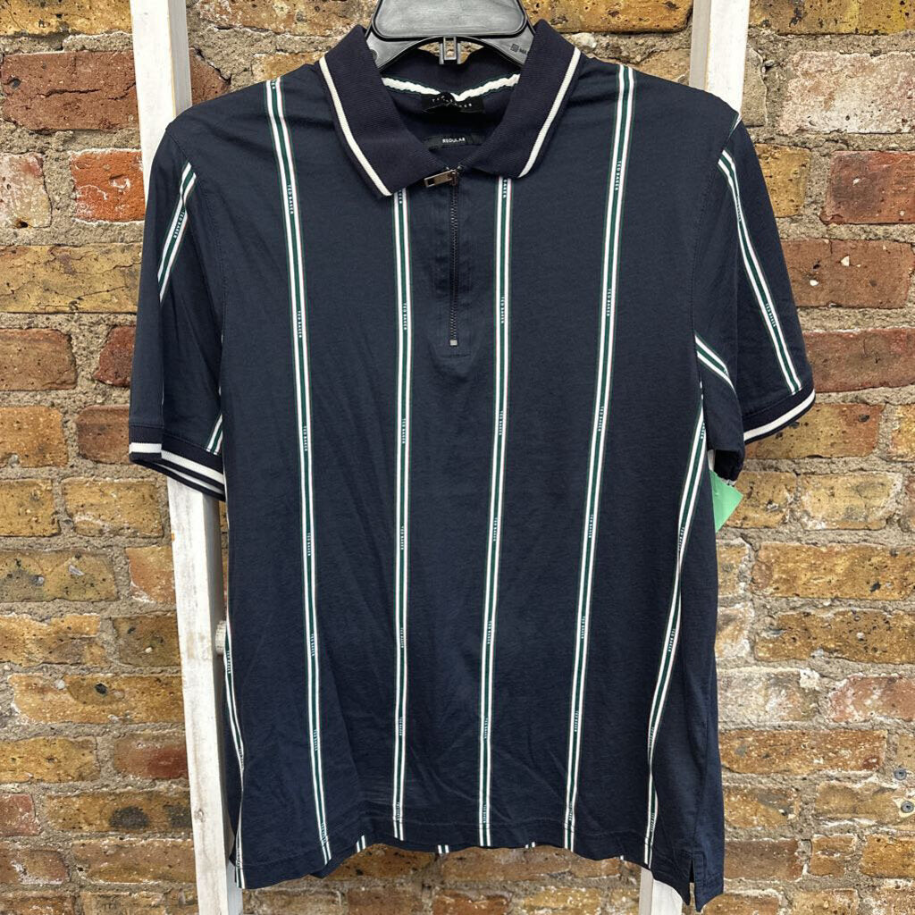 Stripe Zip Polo