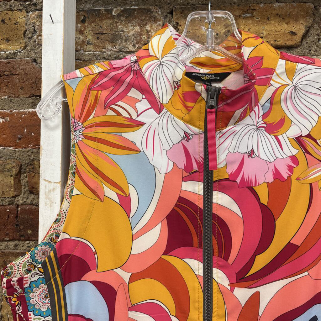 Pattern Zip Up Tank Top