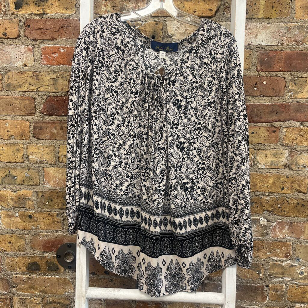 NWT Top LS Paisley Print