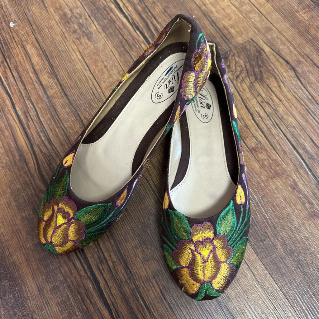 Flats Floral Embroidered