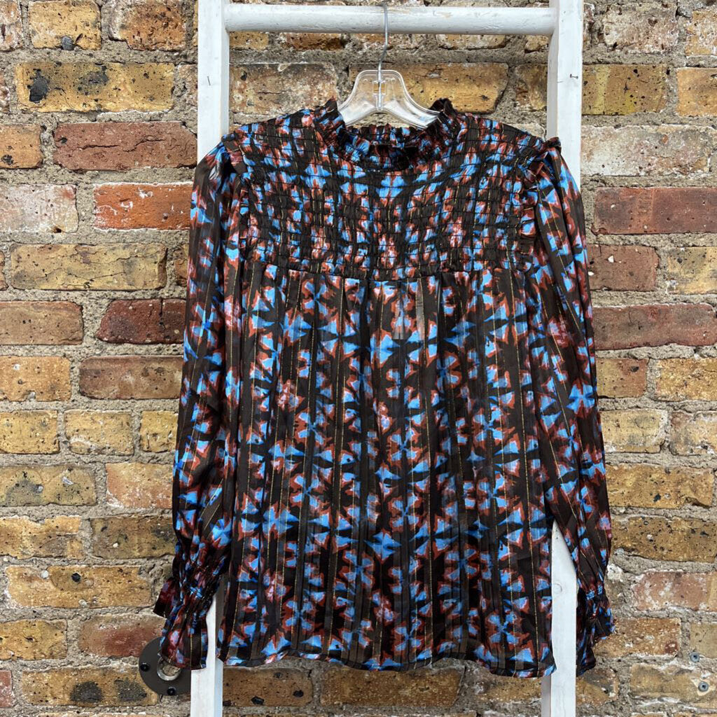 Pattern Sheer Blouse