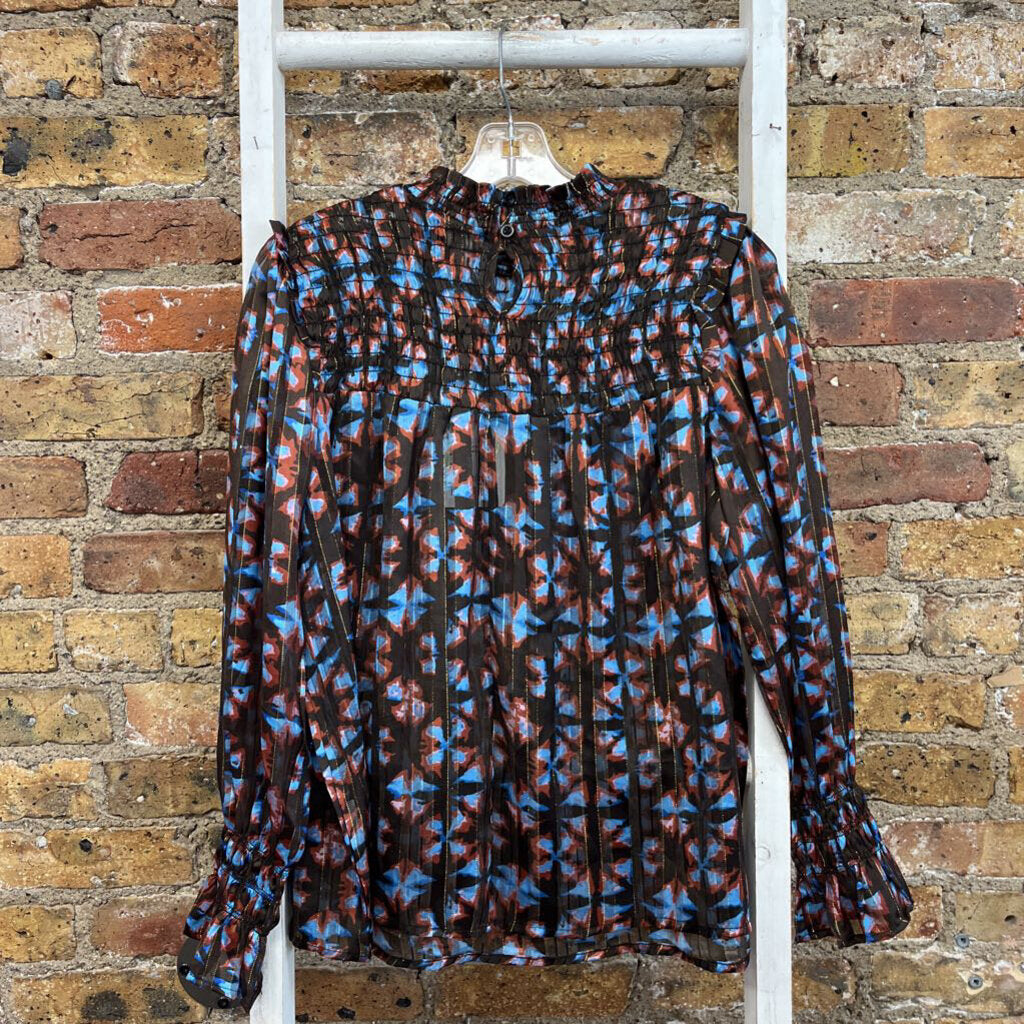 Pattern Sheer Blouse