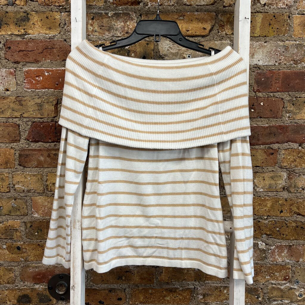 Off Shoulder Stripe Sweater