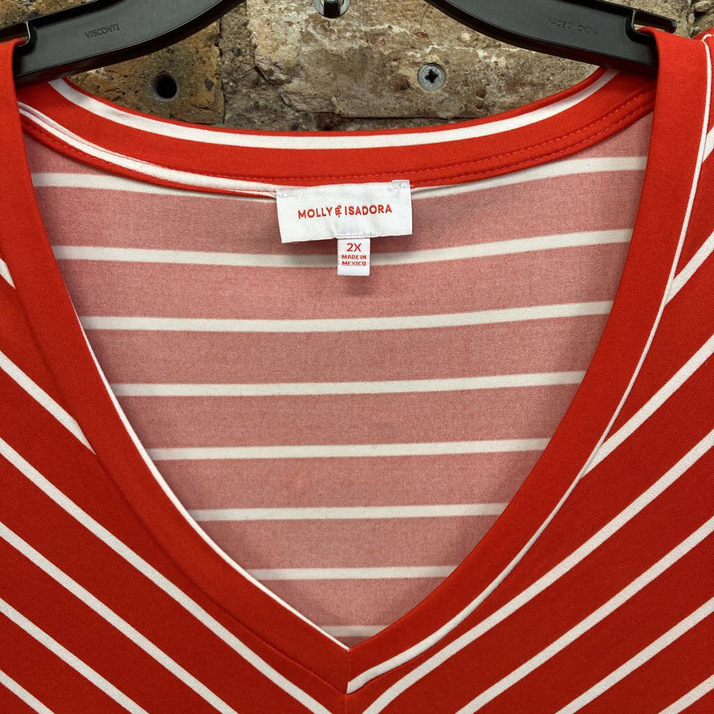 Stripe Vneck Blouse