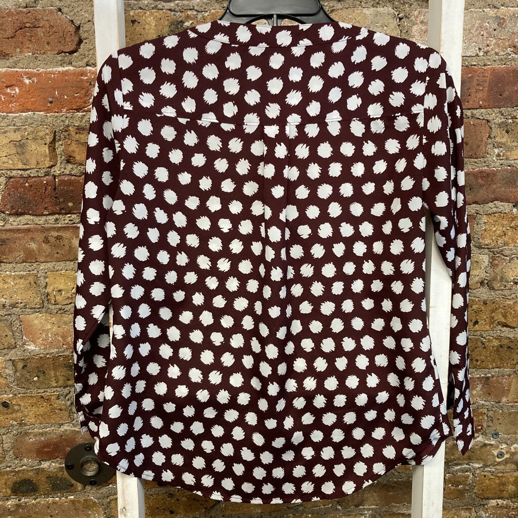 Polka Dot Vneck Blouse