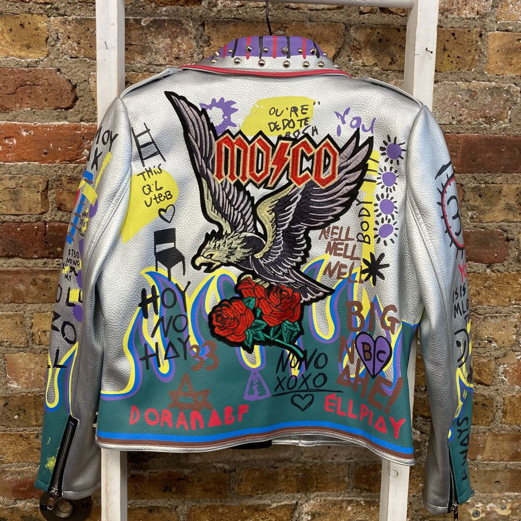 NWT Jacket Studded Graffiti