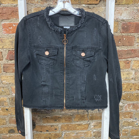 Distressed Zip Up Jacket