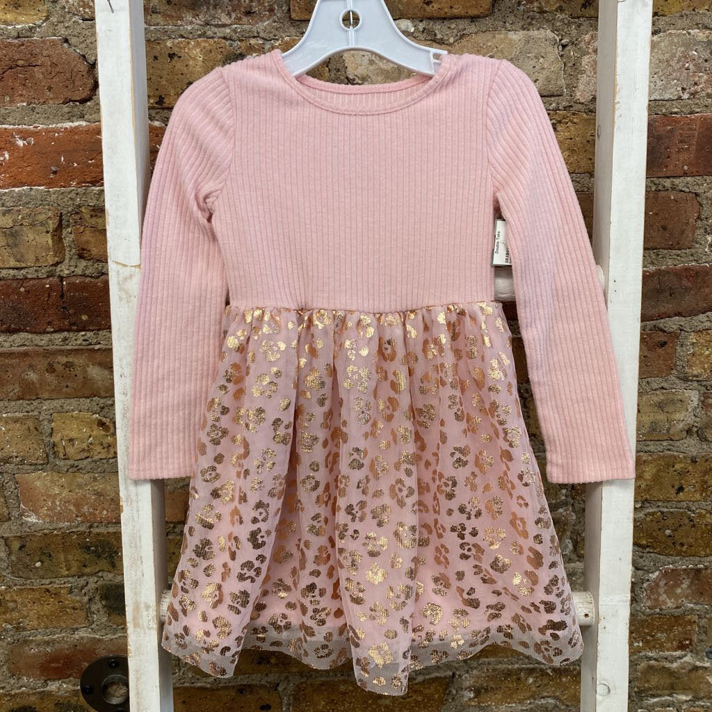 Cheetah Tulle LS Dress
