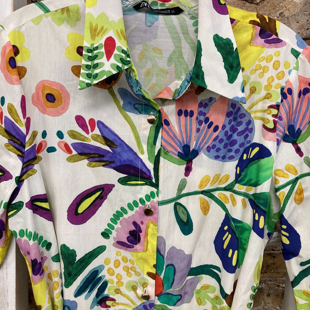 Dress LS Floral Tie