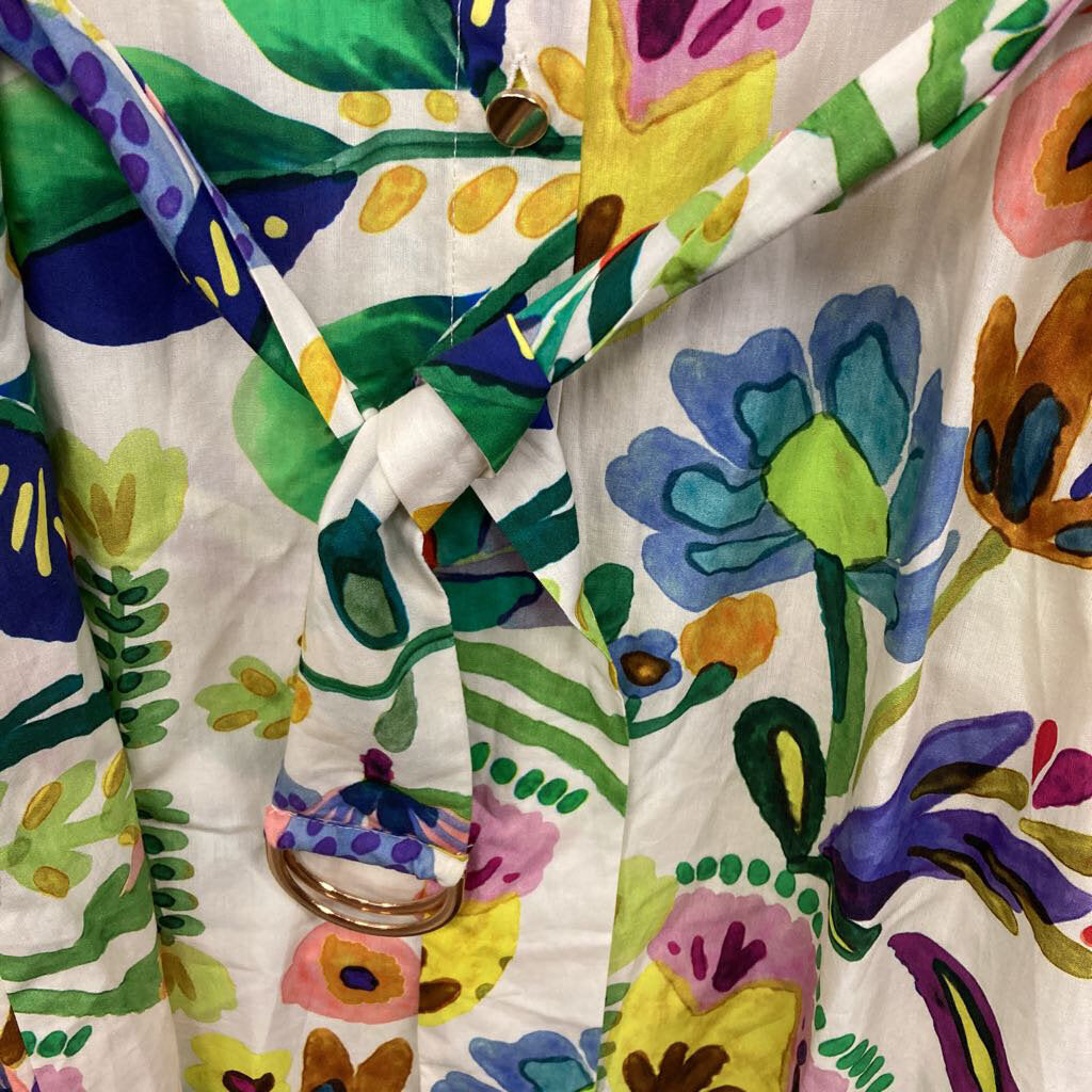 Dress LS Floral Tie