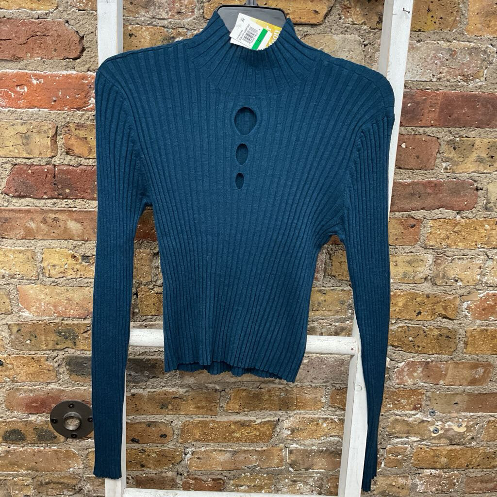 NWT Ribbed Turtleneck Cut Outs