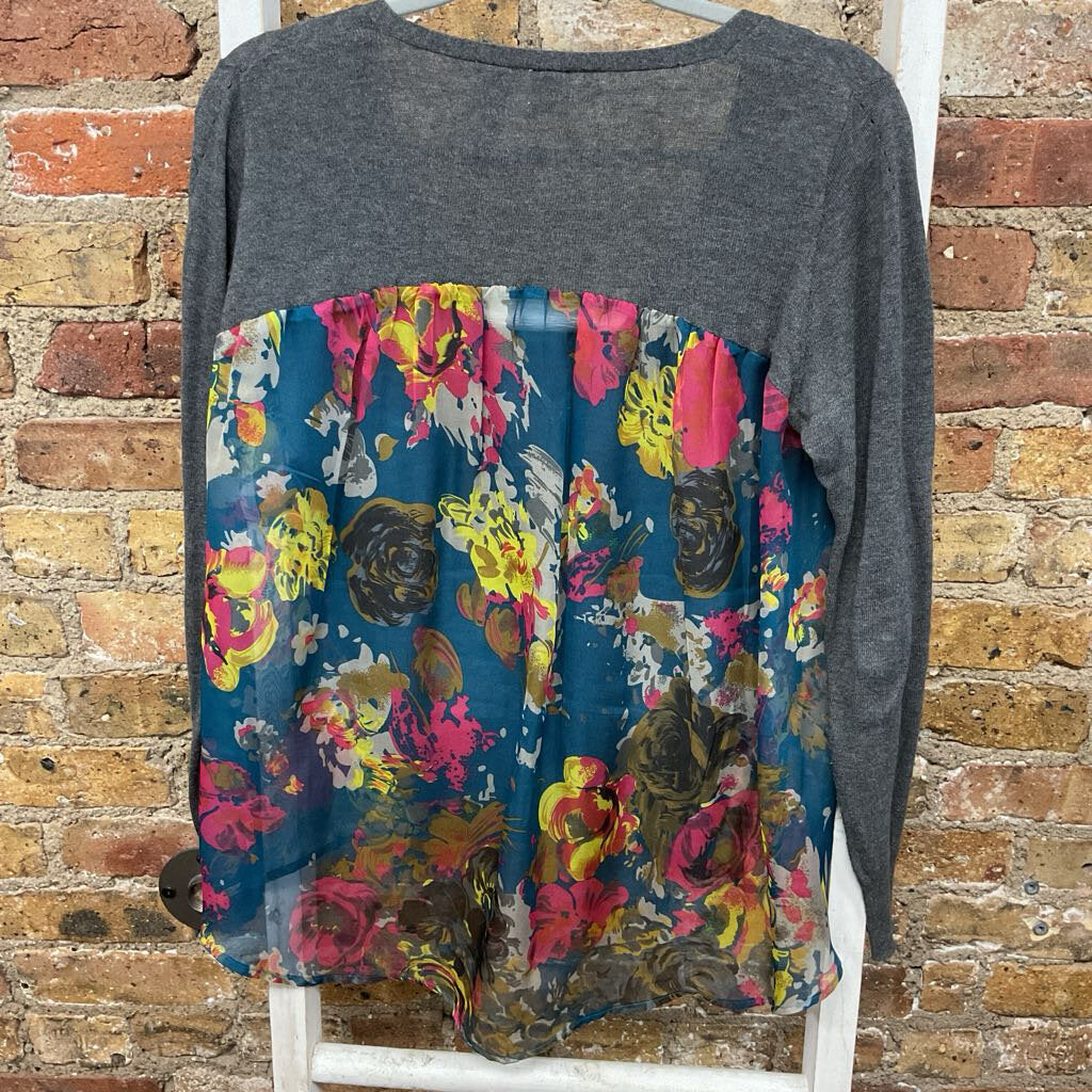 Yellow Bird Mixed Media Cardigan