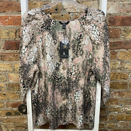 NWT Snakeskin Sheer Blouse