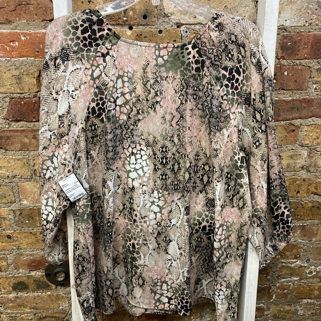 NWT Snakeskin Sheer Blouse