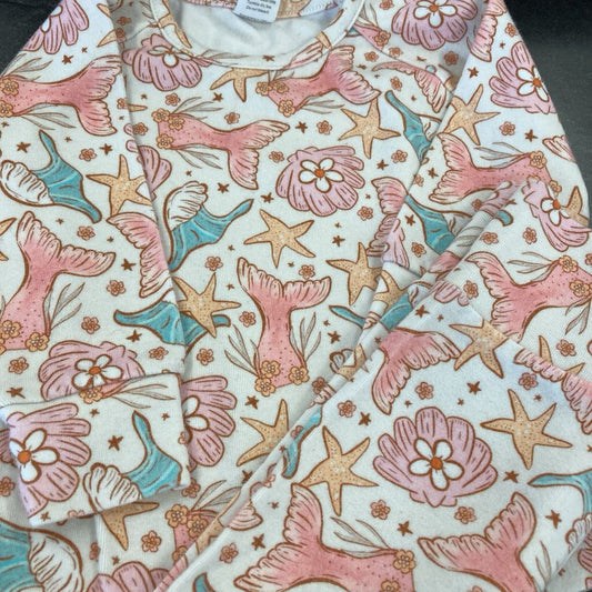 2 PC Outfit LS Mermaid Print