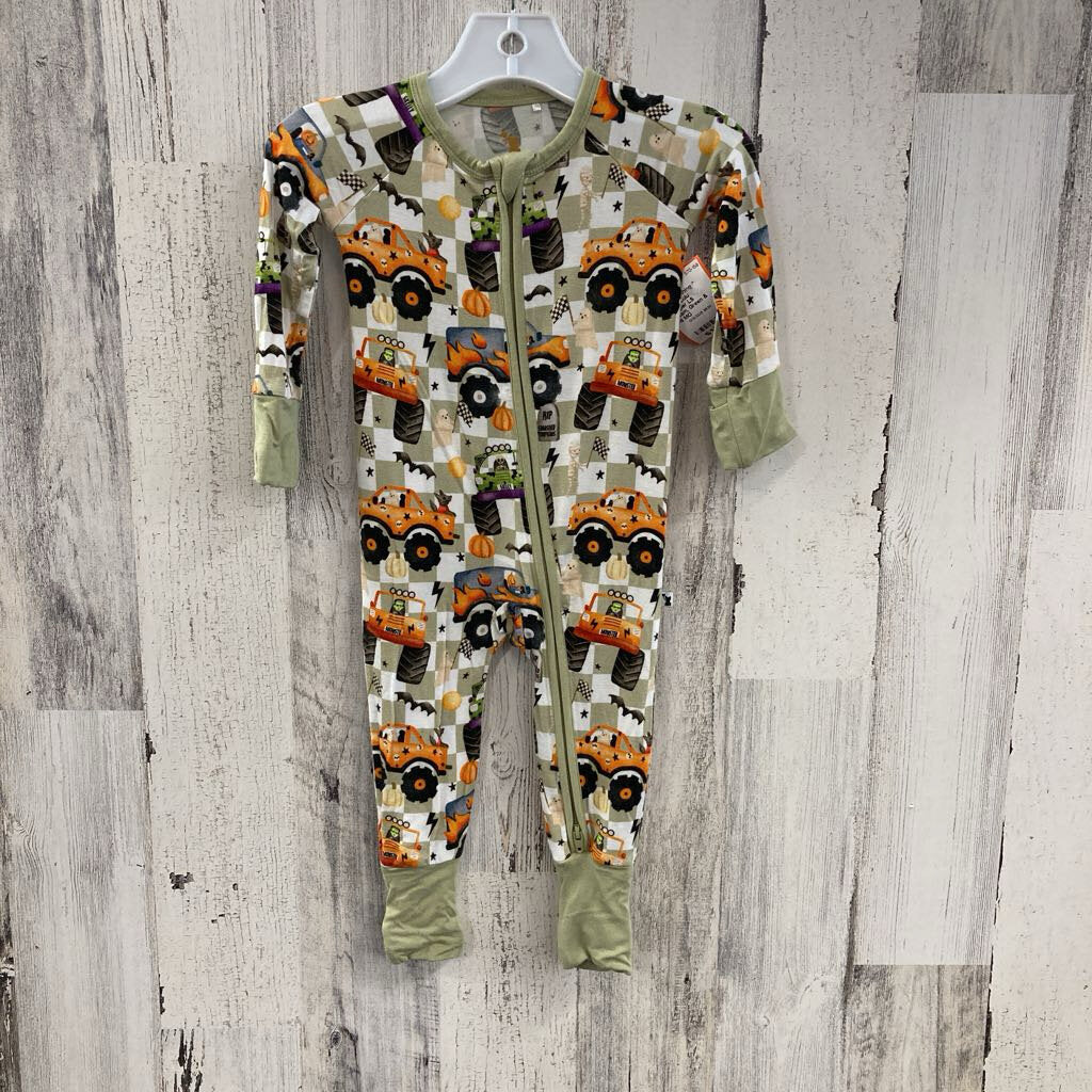 Romper LS Monsters & Monster Trucks Bamboo