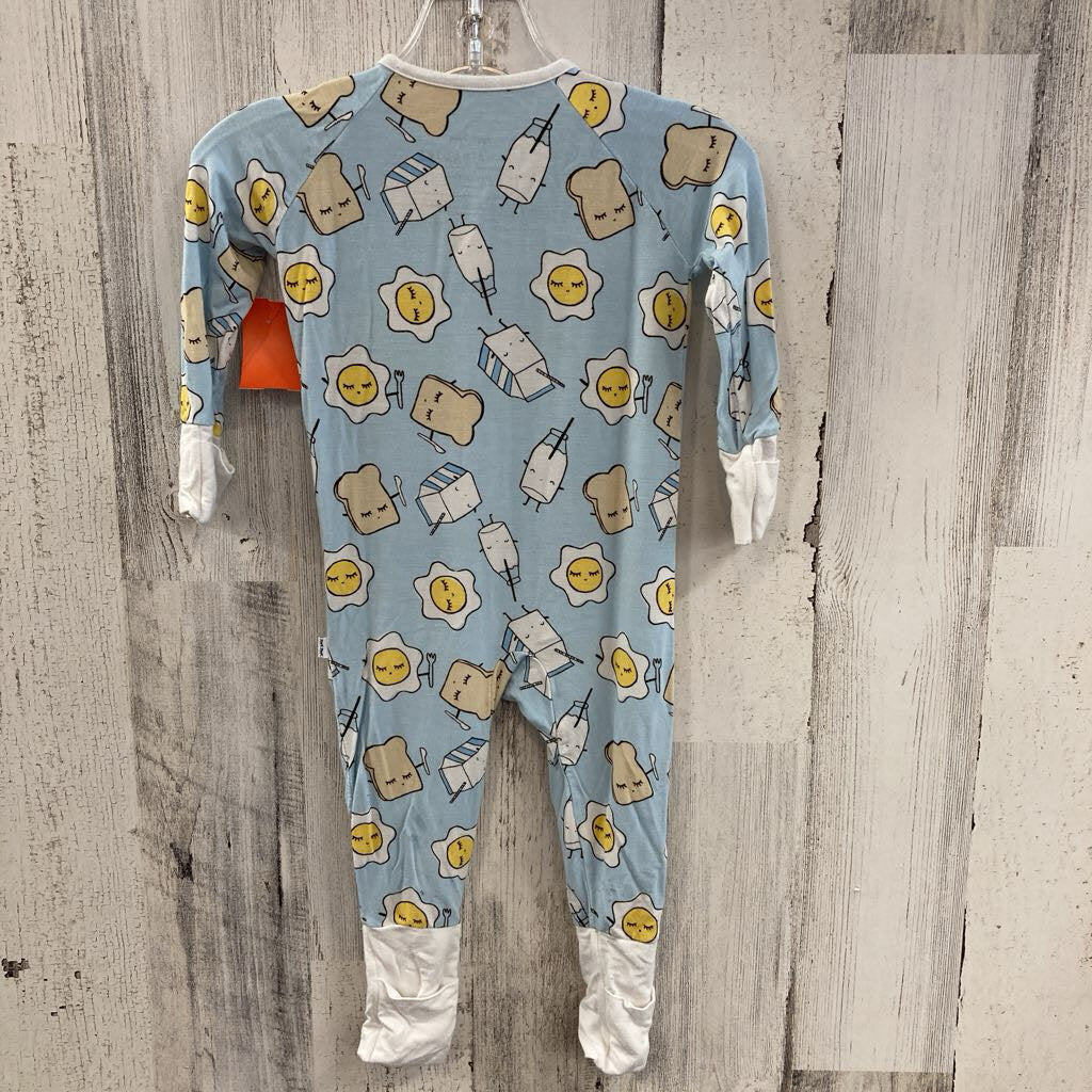 Romper LS Milk, Eggs & Toast Pattern Bamboo