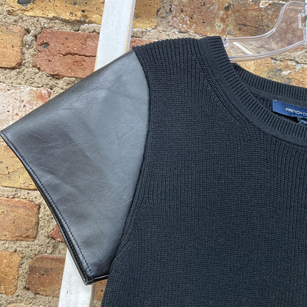 Faux Leather Sleeve Top