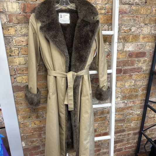 Trench Coat w/Faux Fur Trim