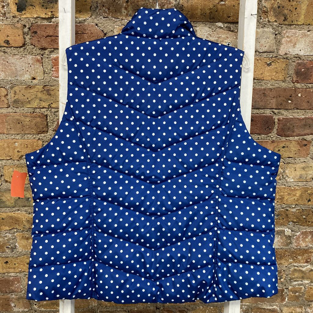 Zip Puffer Vest Polka Dot