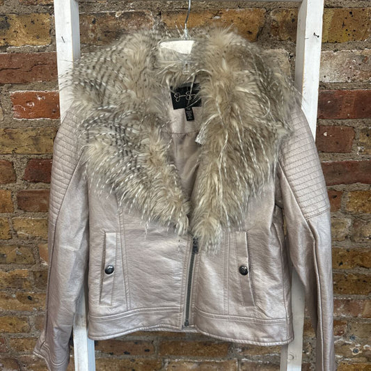 Jacket Moto Faux Fur Collar