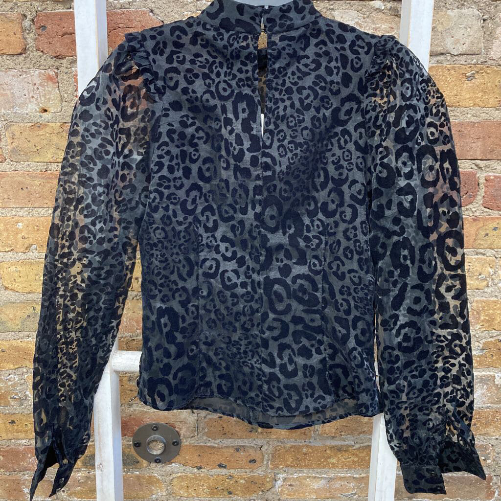 NWT Top Sheer Animal Print