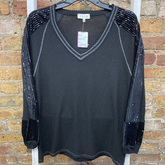 NWT Top Brushed Waffle LS