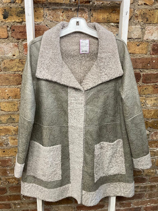 Reversible Embossed Leather Lambs Wool Coat