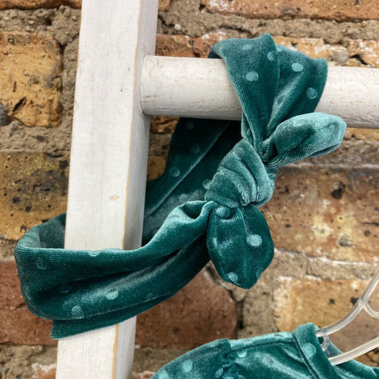 2 pc Romper/Headband Velour