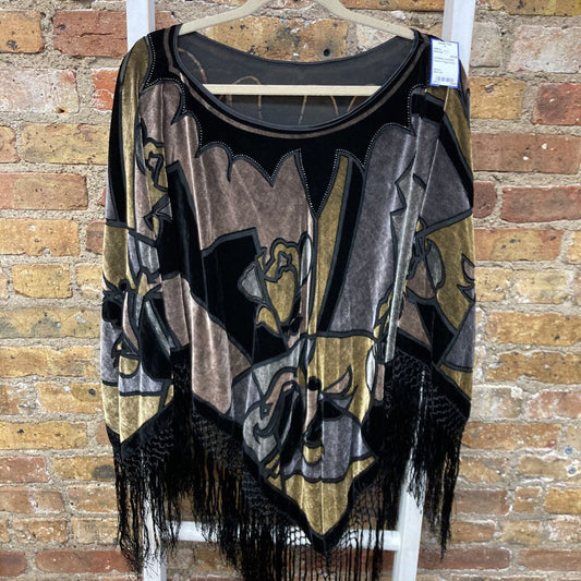 Poncho Fringe/Velvet