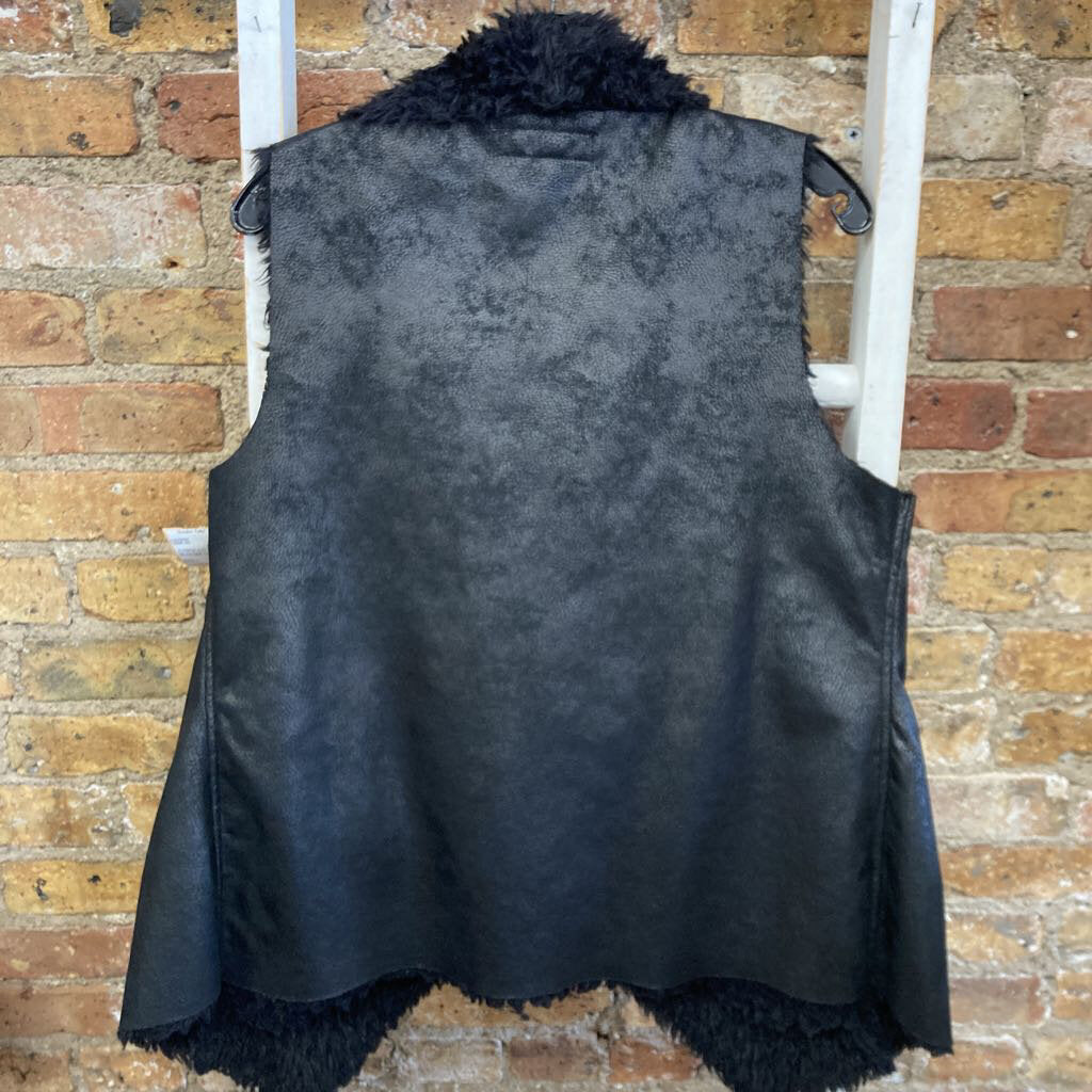 Faux Fur Lined Microsuede Vest