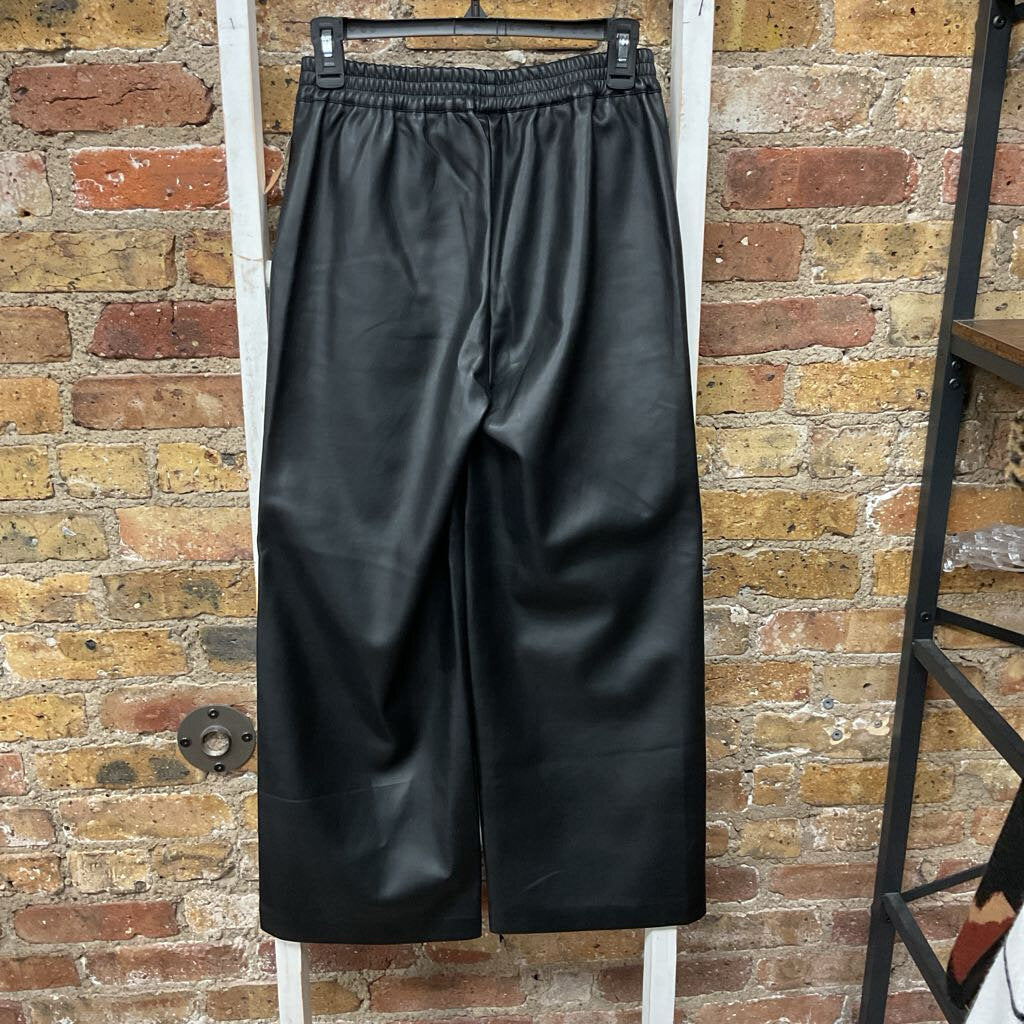 Pants Faux Leather Wide Leg