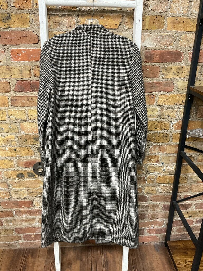Coat Long Wool Houndstooth