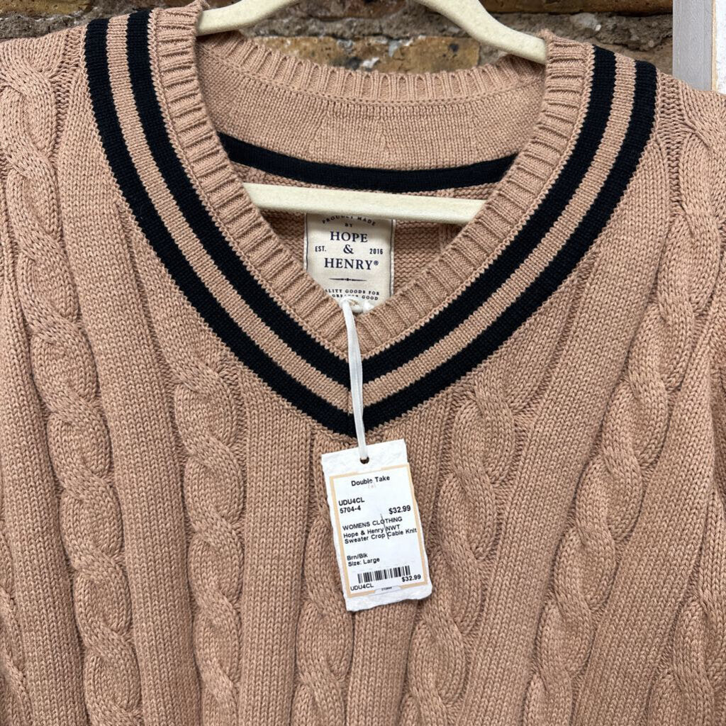 NWT Sweater Crop Cable Knit