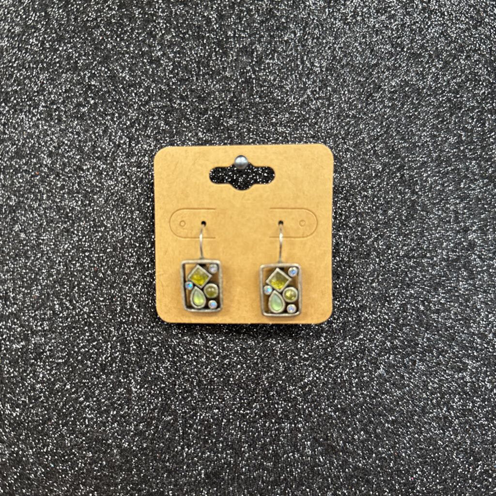 Rectangle Earrings Stones