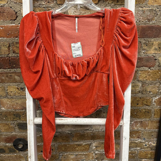 NWT Top Velvet Puff Sleeves