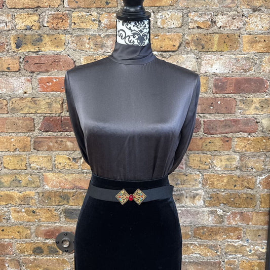 Antique 1920's Filigree Colored Rhinestones Belt