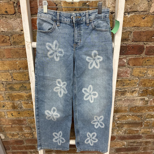 Jeans High Rise Wide Leg Flower