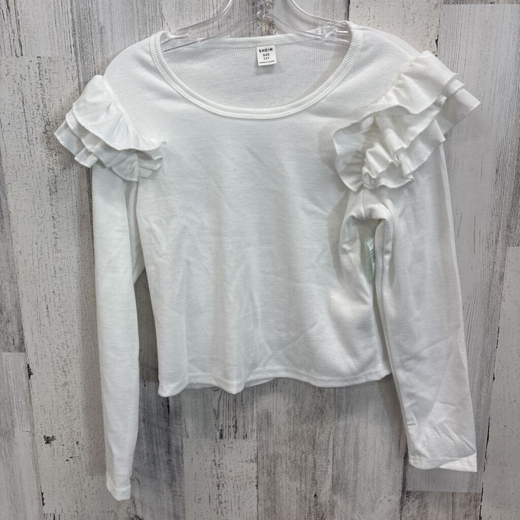 Shirt LS Ribbed Ruffle Shldr