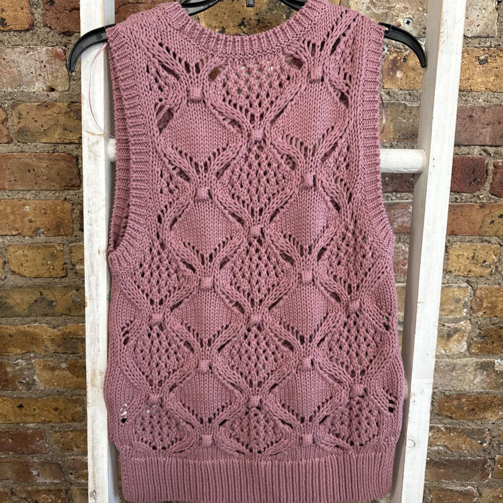 Open Knit Tank Top Sweater