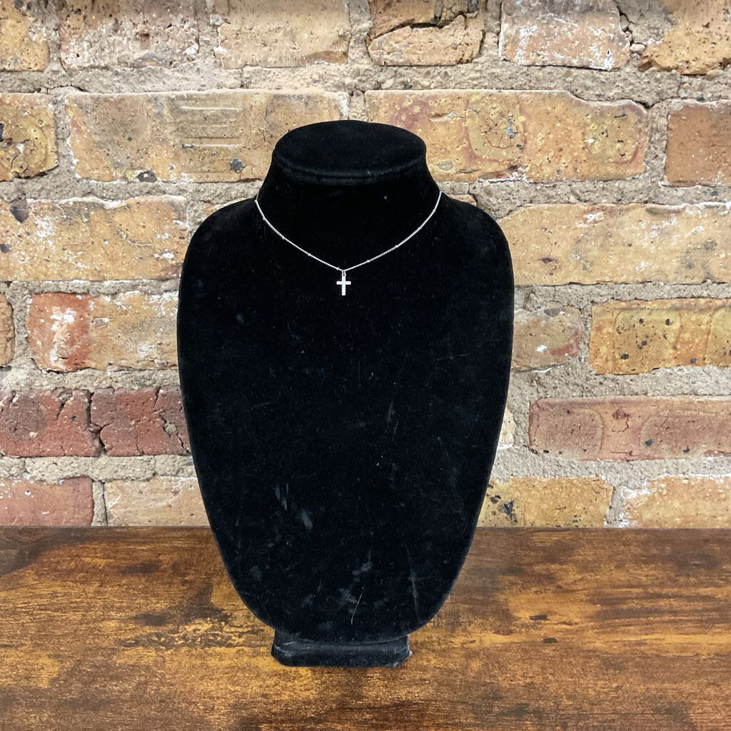 Mini Diamond Studded Cross Necklace